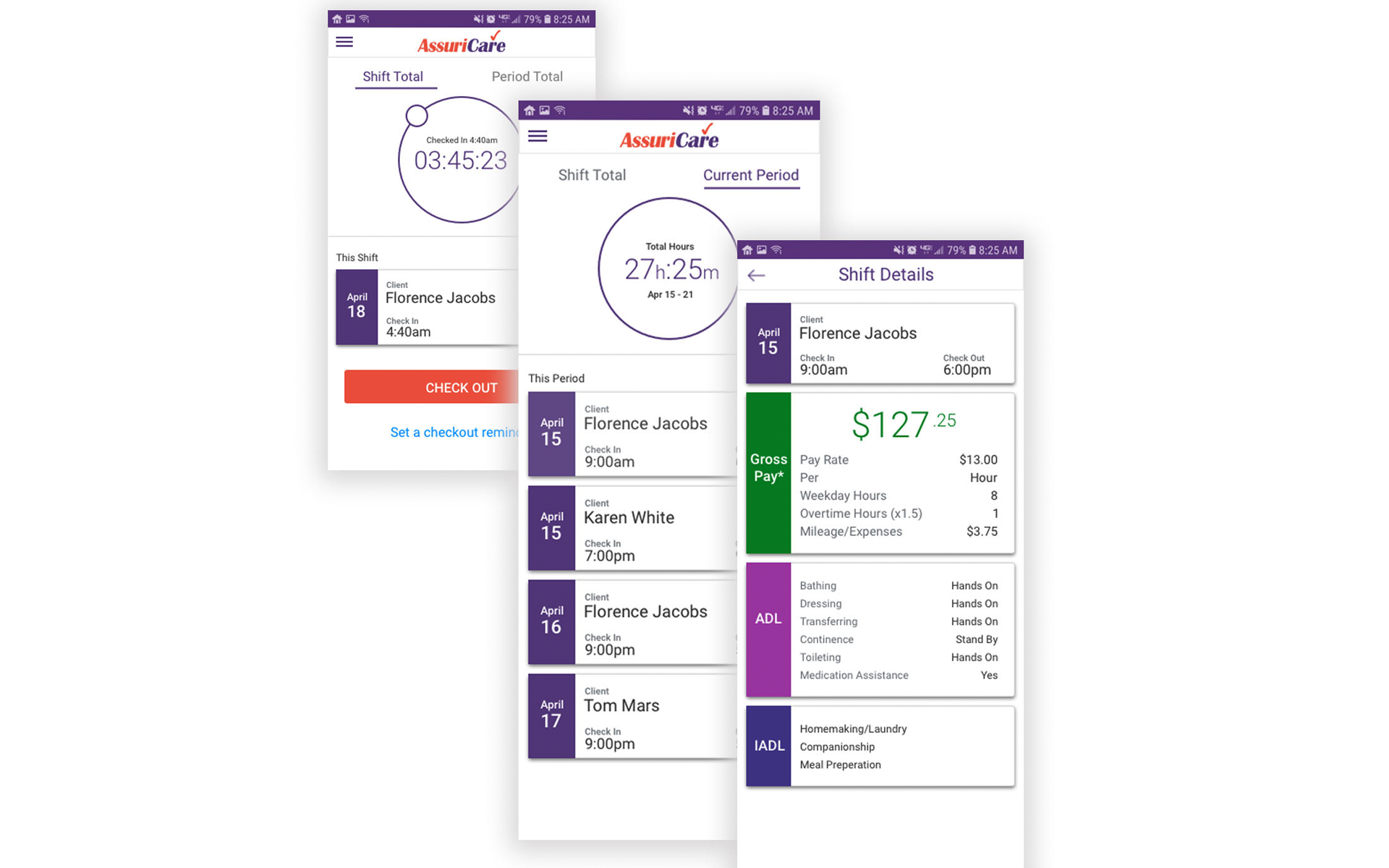 Check-in screen