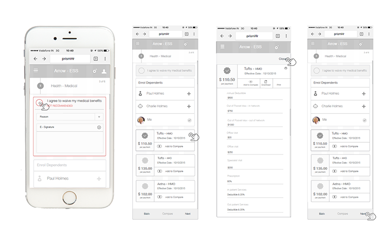 prism hr wireframes